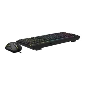 Rampage KM-R57 Seraphic Beyaz&Siyah RGB Aydınlatmalı Q Oyuncu Multmedia Klavye ve 12800 DPI Mouse Gaming Set