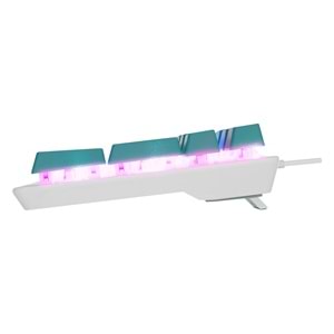 Acer eMachines EAK100 Yeşil/Beyaz USB RGB Backlight RED SWITCH Mekanik Q 100 Tuşlu Compact Gaming Klavye
