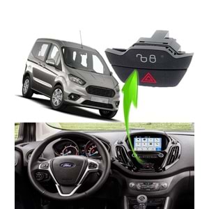 Bawerlink Ford Courier Dörtlü Sinyal Flaşör Düğmesi Merkezi Kilit Anahtarı 2014-2021