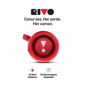 Powerway RİVO Kırmızı Taşınabilir Bluetooth Kablosuz Hoparlör 12 Saat Oynatma Çoklu Bağlantı