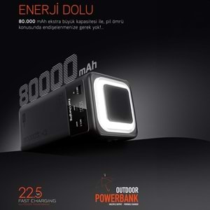 Powerway PD80 80000 mAH Outdoor 22,5 Fast Chargıng Taşınabilir Şarj Cihazı Powerbank