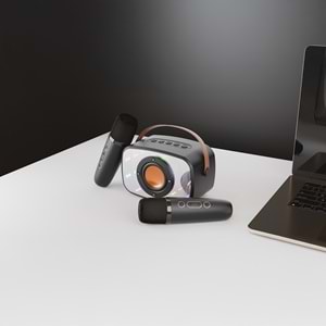Mikado MD-57BT Endless 5W Siyah TF + USB + AUX + BT Destekli 2 Wireless Karaoke Mikrofon 1200mAh Taşınabilir Speaker