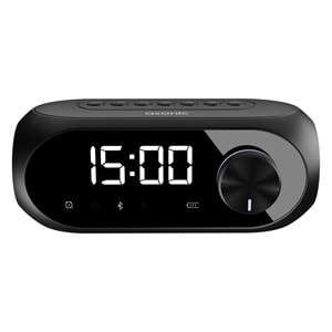 Asonic AS-W6 1200mAh 5W Siyah Bluetooth-Aux-Derece-Usb Double Alarmlı Saat Speaker