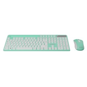 Everest KM-730 Yeşil/Beyaz Kablosuz Q Multimedia Klavye + Mouse Set