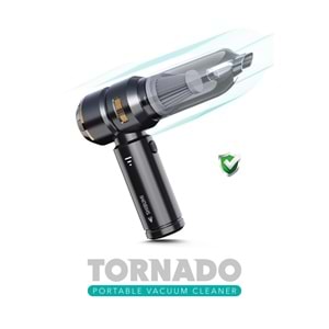 Shıbumı TORNADO 100W Şarjlı Kablosuz Araç İçi Süpürge Gerçek 16000PA Güçlü Üfleme & Vakum Aksesuarlı Type-c