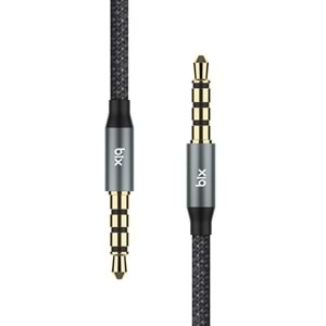 Bix BXAU3C Hi-Fi 3.5mm Erkek to Erkek Örgülü Aux Ses Kablosu 1 Metre
