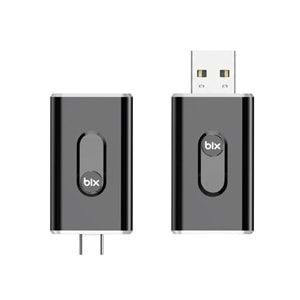 Bix CB02 2.4G/5G WiFi CarPlay Android Auto Kabloludan Kablosuza Çevirici USB-A USB-C Çift Uçlu Hibrit Adaptör