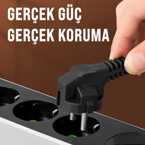 Rose GR-300-2M 3'LÜ Akım Korumalı 16A 3X2,5 MM Kablo 3m Metra priz