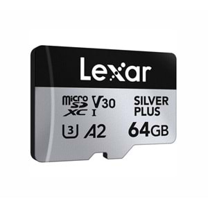 Lexar 64 GB Professional Silver Plus LMSSIPL064G Class 10 UHS-I U3 A2 V30 Micro SD Kart