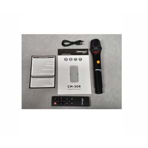 Ceremony Audio CM-308 Taşınabilir Bluetooth Parti Hoparlör 2x8 Inç Woofer 300WATT Tws Disco Lights