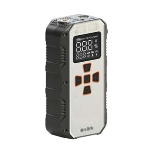 S-Link AKT2027 Gümüş 8000mAh 150 Psi 4 in1 Powerbank+ LED IşıkLastik Sisirme Ve Akü Takviye cihazı