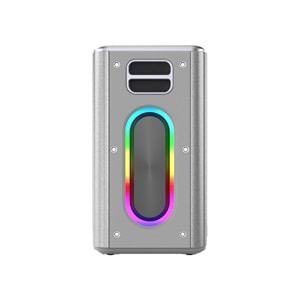 HiFuture MUSİCBOX Bluetooth 100W TWS Çift Mikrofonlu Taşınabilir Karaoke Sistemi Kablosuz Hoparlör Gümüş