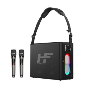 HiFuture MUSİCBOX Bluetooth 100W TWS Çift Mikrofonlu Taşınabilir Karaoke Sistemi Kablosuz Hoparlör Siyah