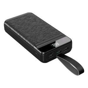 S-link P300 30000mAh PD22.5W+QC3.0 18W Siyah LCD Taşınabilir Pil Şarj Cihazı Powerbank