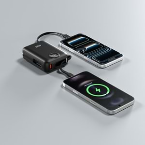 S-link G450 20000mAh PD45W+QC3.0 Dahili Kablolu Siyah LCD Taşınabilir Pil Şarj Cihazı Powerbank