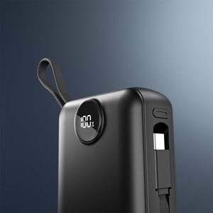 S-link G450 20000mAh PD45W+QC3.0 Dahili Kablolu Siyah LCD Taşınabilir Pil Şarj Cihazı Powerbank