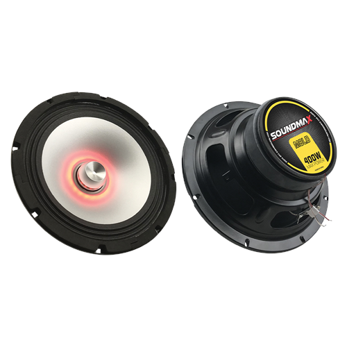 Soundmax SX-M8LD Red Ledli 20cm 130WRMS/400 Watt Mıdrange Oto Hoperlör (2 Adet )