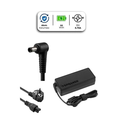Sprange SR-L10 19V 4.74A 90W Asus Toshıba Casper Standart 5.5x2.5 Notebook Adaptör
