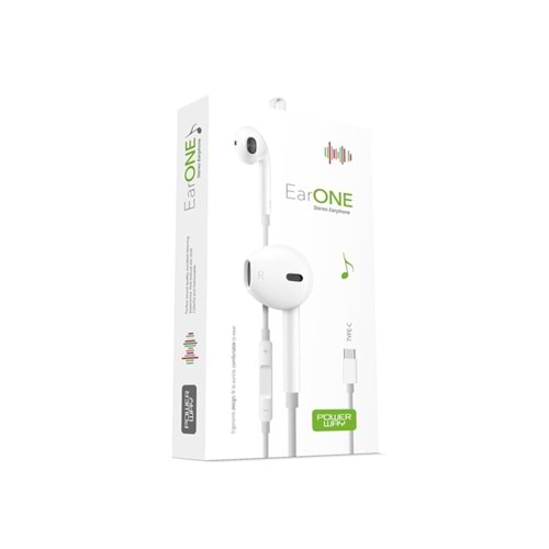 Powerway BTX20 Earone 3.5Mm Type-C Stereo Kulak İçi Kulaklık