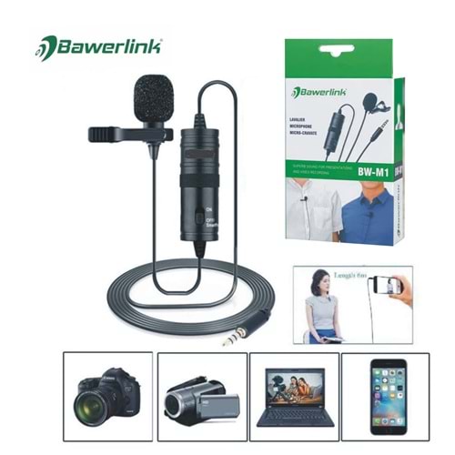 Bawerlink BW-M1 Profesyonel Youtuber Yaka Mikrofonu