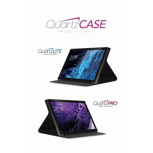 Vorcom QUARTZCASE Tablet Uyumlu Yarı Şeffaf Kapaklı Kılıf Katlanabilir Standlı 360 Ön Arka Tam Koruma