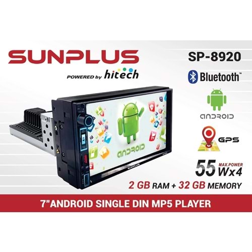Sunplus SP-8920 7 İnç Androıd 10 Sıngle 2+32 Gb Oto Teyp