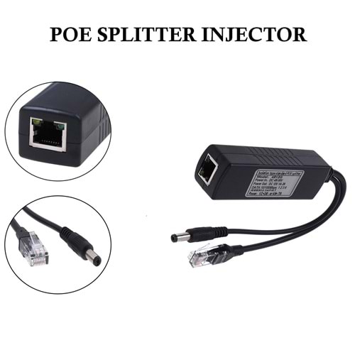 Bawerlink LS-POE-1210EL 48V IP Kamera İçin Actıve POE Enjektör POE Adaptör Set