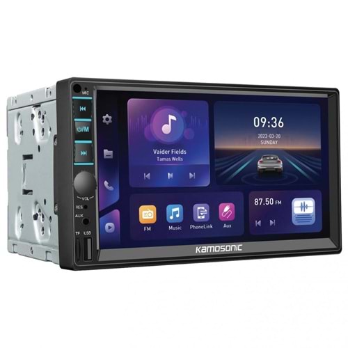 Kamosonic KS-G755 7 İnç Double CARPLAY/USB/SD/BT/FM Oto Teyp Kamera Hediye