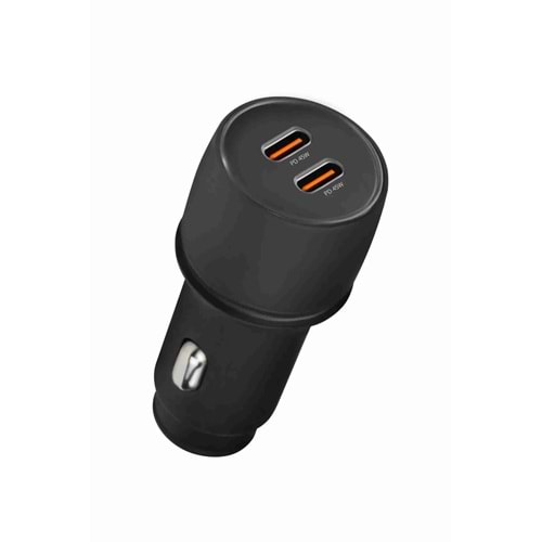 Powerway CC45 45W PD Ultra Hızlı 2x Type-C Girişli Araç Içi Çakmaklık Şarj Adaptörü Araç Şarj Başlığı
