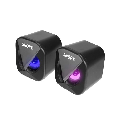 Snopy SN-83U 2,0 Mini Led Işıklı 2Wx2CH Siyah USB Gaming Speaker Hoperlör