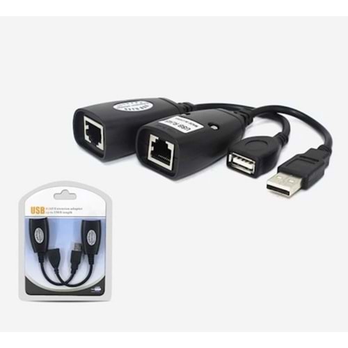 Concord C-5605 Extension Adaptör 45mt Usb Ek Uzatıcı Cat5e 6 Kablosu USB RJ45 Extender