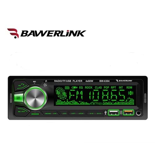 Bawerlink BW-6304 4x50 Watt Çift USB/SD/FM Bluetooth Oto Teyp