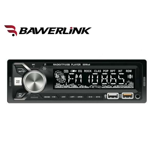 Bawerlink BW-6302 4x50 Watt Çift USB/SD/FM Bluetooth Oto Teyp