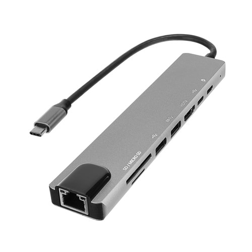 Bawerlink BW-2024 8 ın 1 Type-C To Ethernet USB 3.0 HDMI Type-C PD Kart Okuyucu
