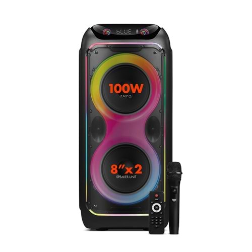 Powerway CIO 100W Hoparlör Gitar Saz Girişli Karaoke Parti Ses Sistemi 80 CM Dijital Ekran +Bass Pro