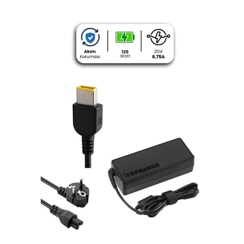 Sprange SR-L40 20V 6.75A USB PIN 135W LENOVO Notebook Adaptör
