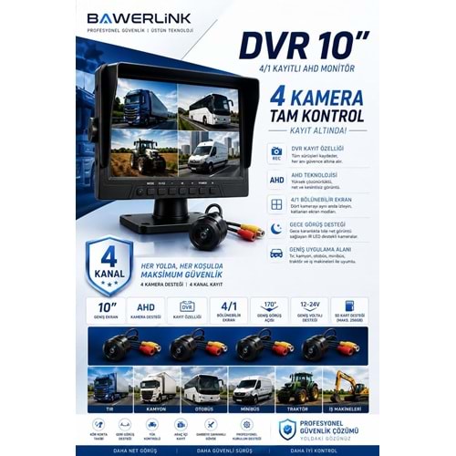 Bawerlink BW-9003 4 Kameralı Kayıtlı Mibzer & Öğrenci Servisi Seti