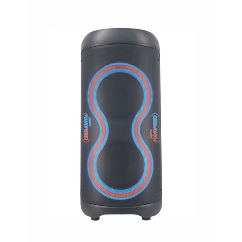 Ceremony Audio CM-308 Taşınabilir Bluetooth Parti Hoparlör 2x8 Inç Woofer 300WATT Tws Disco Lights