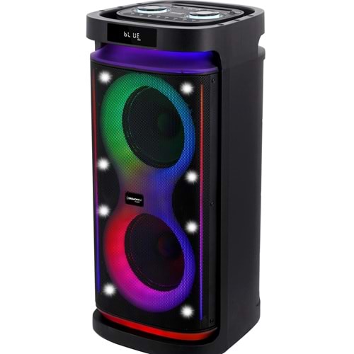 Ceremony Audio CM-208 Taşınabilir Bluetooth Parti Hoparlör 2x8 Inç Woofer 400WATT Tws Disco Lights