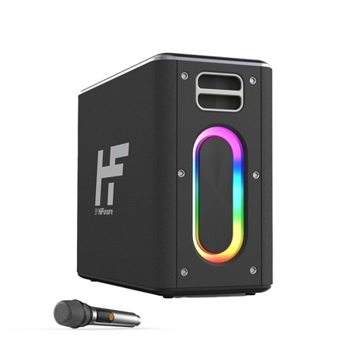 HiFuture MUSİCBOX Bluetooth 100W TWS Çift Mikrofonlu Taşınabilir Karaoke Sistemi Kablosuz Hoparlör Siyah