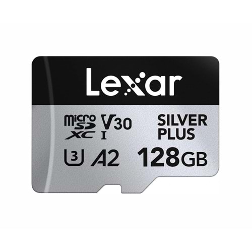 Lexar Professional Silver Plus LMSSIPL128G Class 10 UHS-I U3 A2 V30 128 GB Micro SD Kart