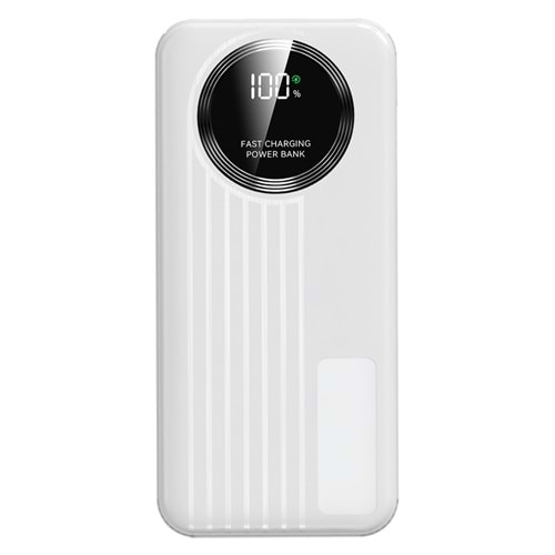 S-link IP-G220 20000mAh PD20W+QC3.0 Dahili Kablolu Beyaz LCD Taşınabilir Pil Şarj Cihazı Powerbank