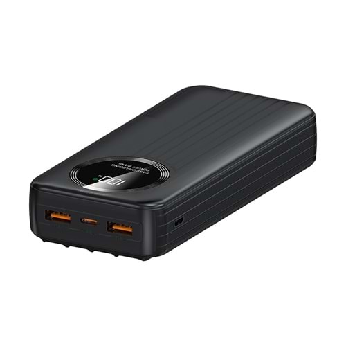 S-link IP-G220 20000mAh PD20W+QC3.0 Dahili Kablolu Siyah LCD Taşınabilir Pil Şarj Cihazı Powerbank