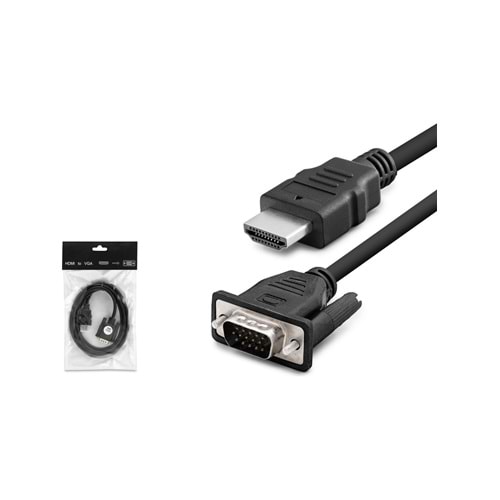 Bawerlink BW-28 HDMI to VGA Kablo 1.8 Metre Tak ve Çalıştır Özelliği ile Kolay Kullanım