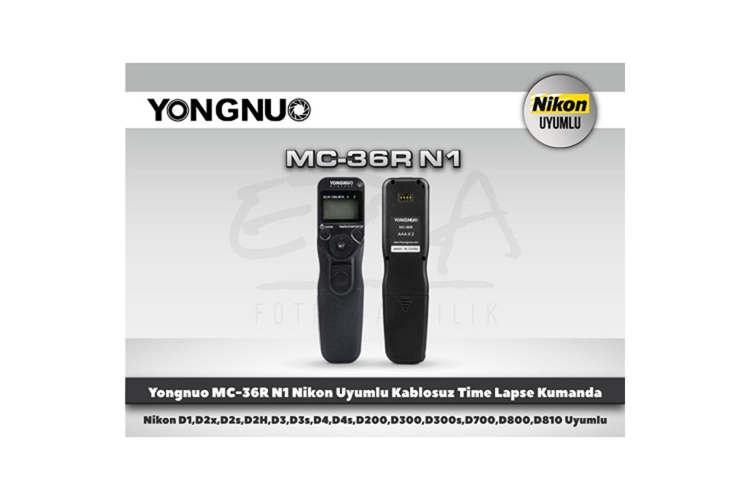 Yongnuo MC-36R N1 Nikon Uyumlu Kablosuz Uzaktan Kumanda