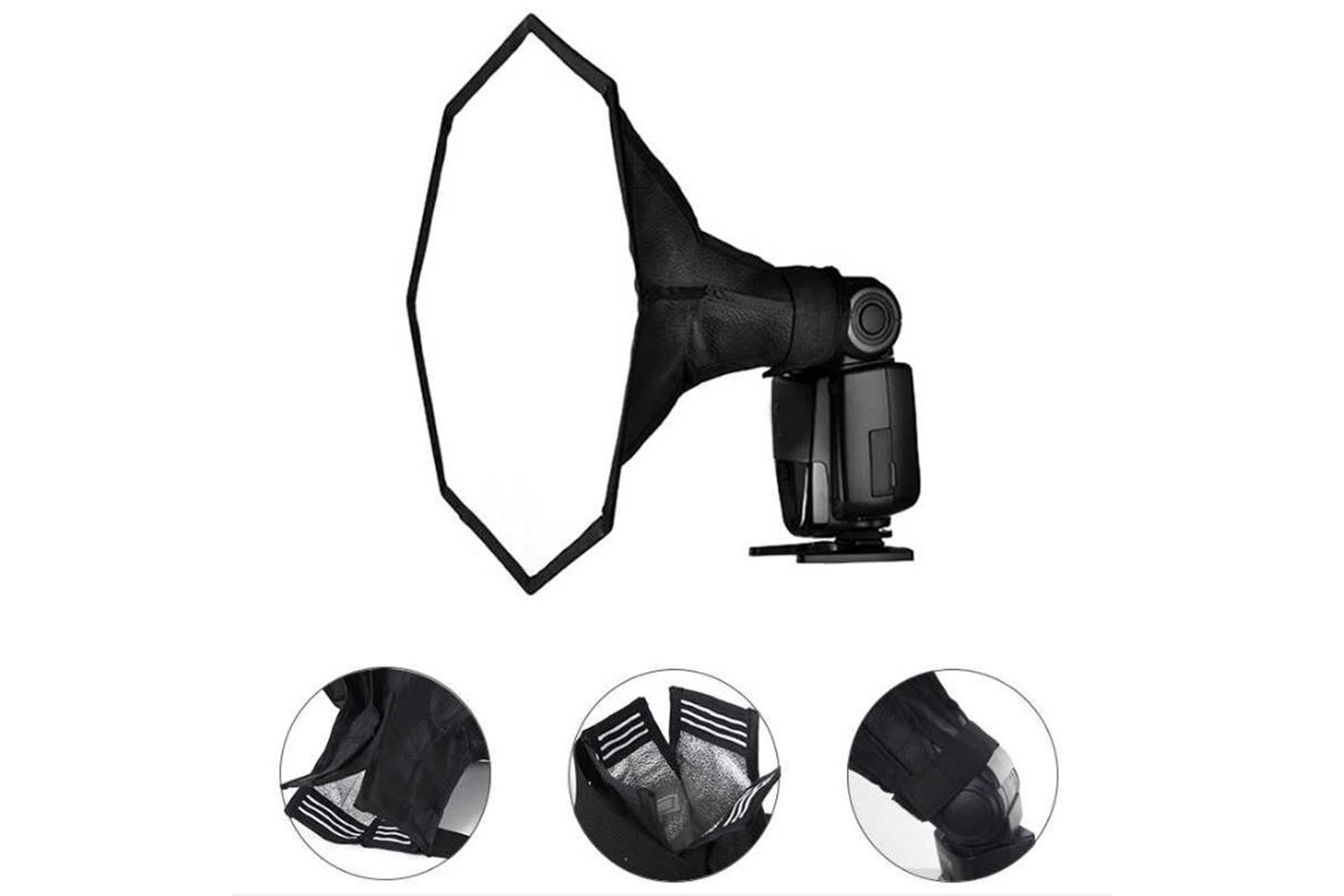 Tewise 30cm Octa Sekizgen Tepe Flaşları Uyumlu Softbox