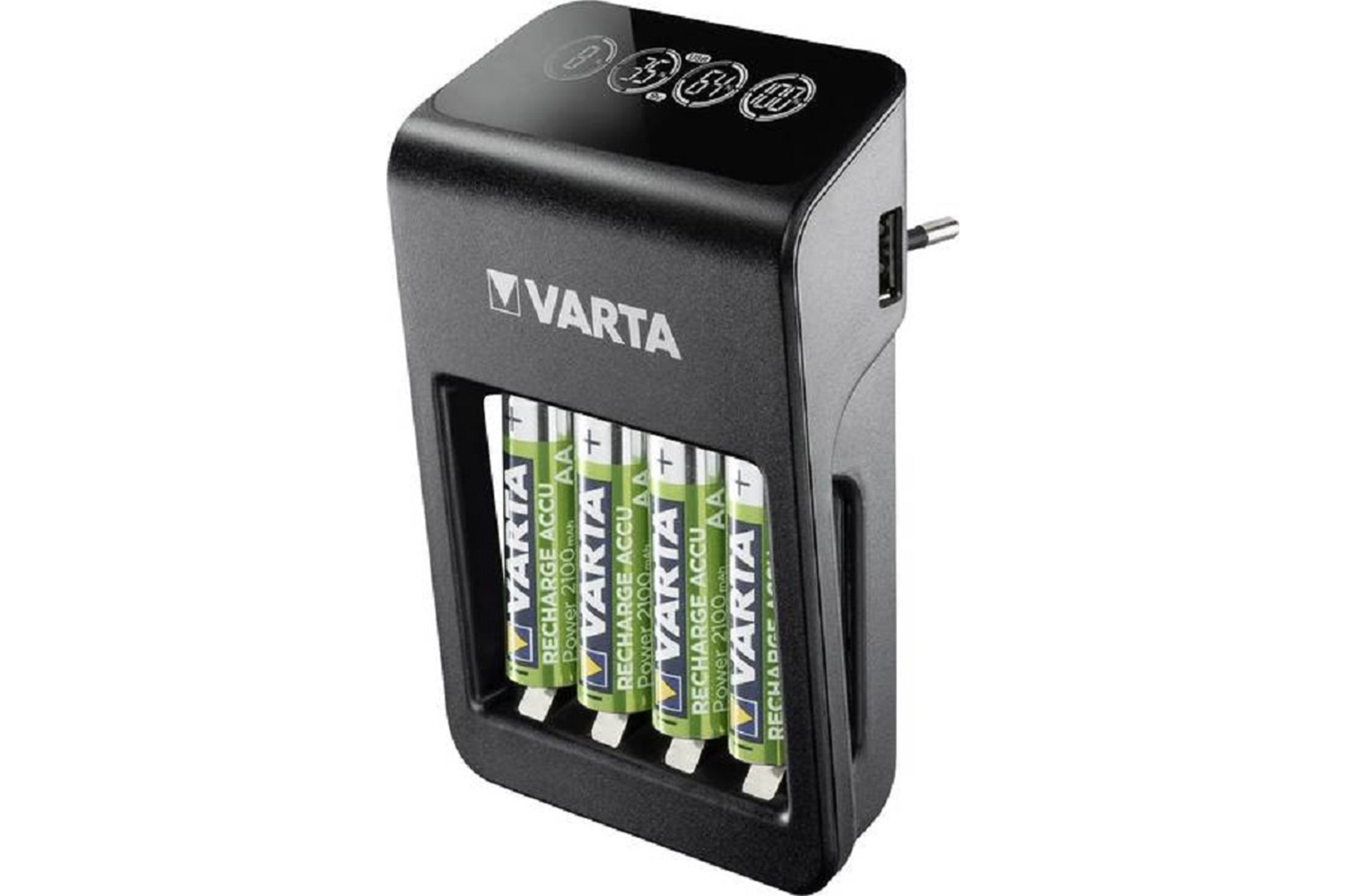 Varta Yeni Model 57687 Lcd Plug Şarj Cihazı+4x2100 Aa Şarjlı Pil