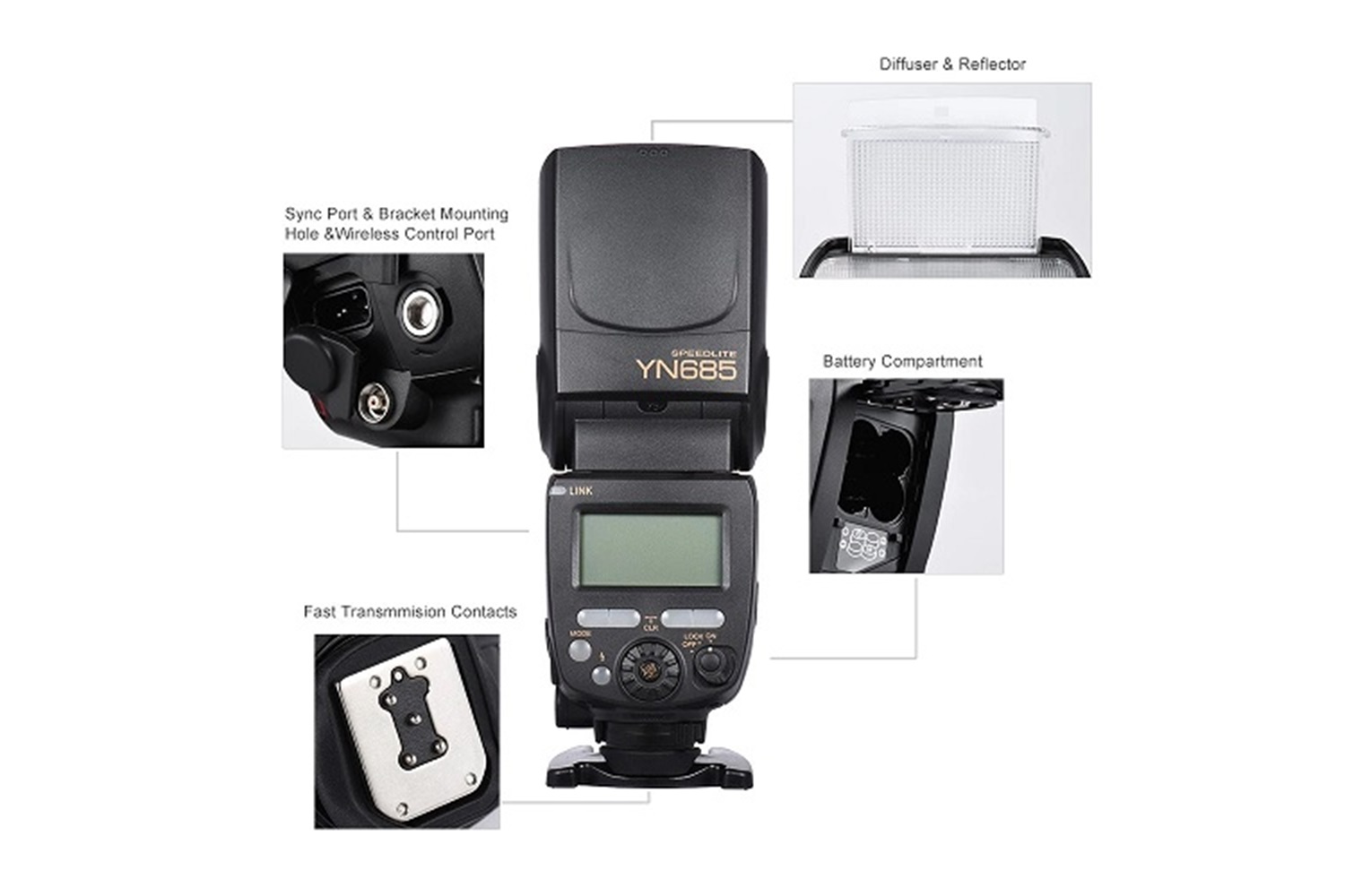Yongnuo YN685-N Dahili Alıcılı Nikon Uyumlu HSS TTL Tepe Flaşı