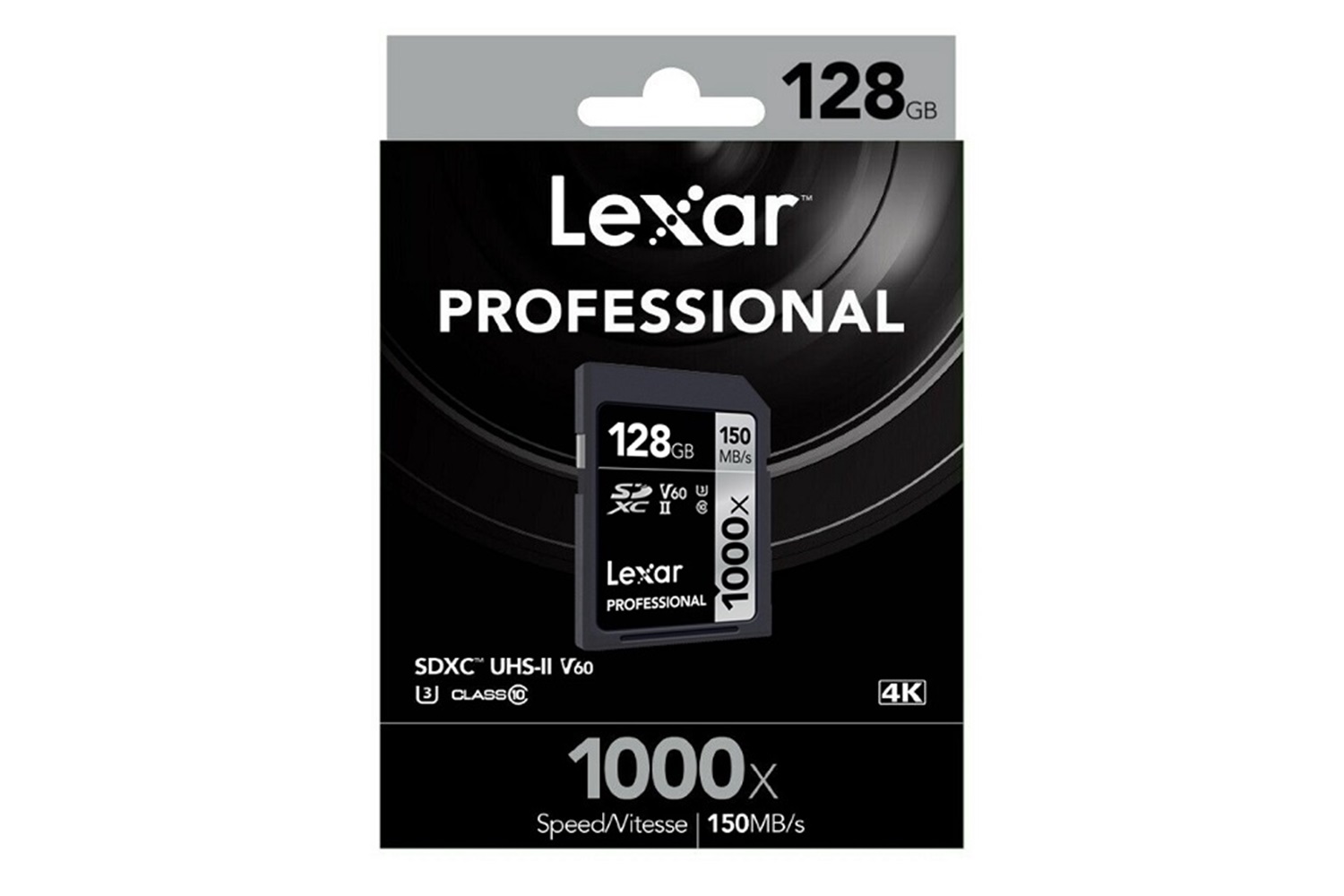 Lexar 128 GB 1000x U3 V60 4K SD Hafıza Kartı 150 Mb/s