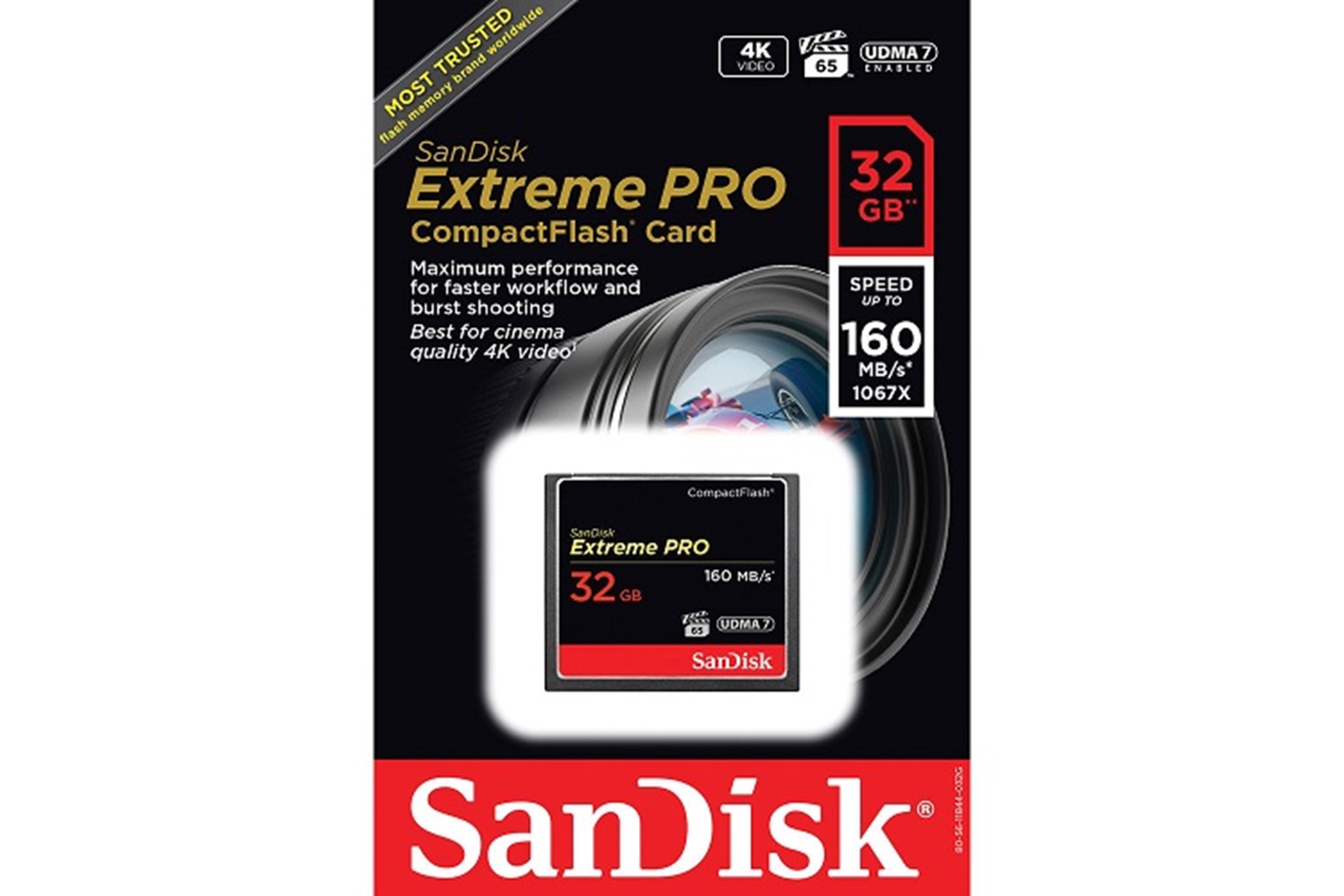 Sandisk Extreme Pro 32 GB 4K CF Compact Flash Hafıza Kartı 160mb/s